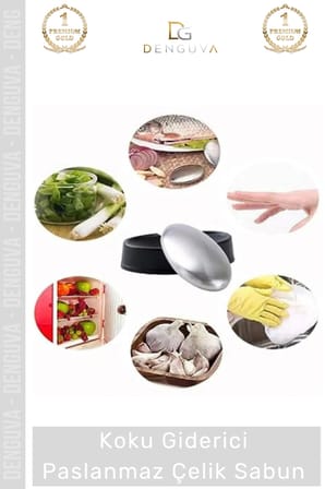 #MetalSabun Kaliteli Paslanmaz Çelik 304 Sınıfı Mutfak Soğan Sarımsak Balık Koku Giderici Metal Sabun - 1 Adet