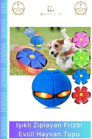 #Frizbi Işıklı Zıplayan Köpek Oyuncağı İnteraktif Esnek Dayanıklı Parlayan Frizbi Evcil Hayvan Topu - 1 Adet