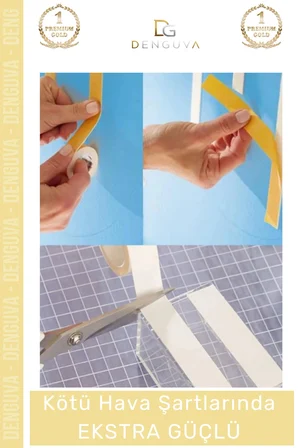 #KöpükBant Güçlü Yapışkanlı 18mm 2 Metre Duvar Tablo Poster Montaj Rulo Çift Taraflı Köpük Bant
