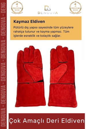 #YanmazEldiven Isıya Dayanıklı Yanmaz Su Geçirmez Ergonomik Standart Sanayi İş Çok Amaçlı Deri Eldiven