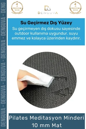 #YogaMatı Taşıma Askılı Dayanıklı Uzun Ömürlü Konfor Serisi Meditasyon Minderi 10 mm Mat