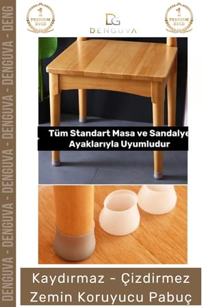 #MasaPabucu Silikon Mobilya Koruyucu Sandalye Çizik Önleyici Gürültü Kesici Pabuç Ayak Kılıf 12 Adet