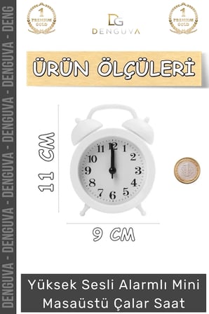 #ÇalarSaat Premium Sessiz Akar Mekanizma Şık Ofis Salon Komodin Hediyelik Analog Dekoratif Çalar Saat