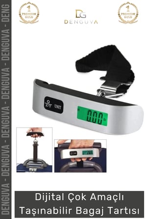 #BagajTartısı Dijital Hassas Terazi LCD Ekranlı Portatif El Kantarı ABS Gövdeli Hafif Bagaj Tartısı Max 50 Kg