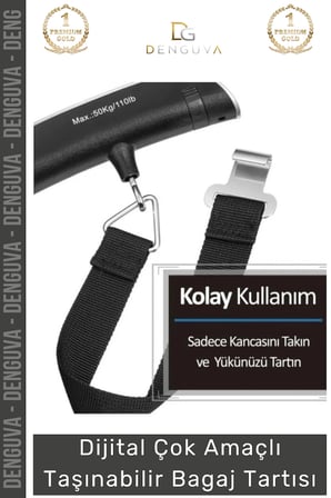 #BagajTartısı Dijital Hassas Terazi LCD Ekranlı Portatif El Kantarı ABS Gövdeli Hafif Bagaj Tartısı Max 50 Kg