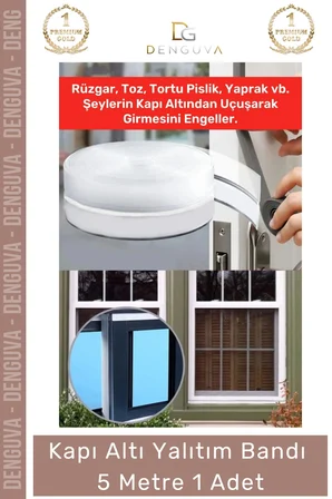 #ŞeritBant Polimer Silikon Şeffaf Kapı Altı Yalıtım Isı Toz Haşere Engelleyici Şerit Bant 5mt 1 Adet