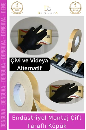 #KöpükBant Çift Taraflı Güçlü Yapışkanlı Sabitleyici Endüstriyel Montaj Köpük Bant 10mt - 2 Adet