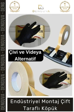 #KöpükBant Çift Taraflı Güçlü Yapışkanlı Sabitleyici Endüstriyel Montaj Köpük Bant 10mt - 5 Adet