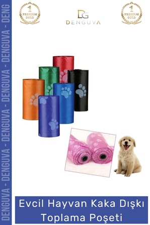 #kakapoşeti köpek kaka poşeti sızdırmaz dayanıklı hijyenik evcil hayvan malzemesi 4 paket 60 adet rulo