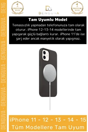 #ŞarjAdaptörü 15W Hızlı Şarj Adaptörü Magsafe Mıknatıslı TypeC Beyaz Uyumlu Wireless Charger Adaptörü