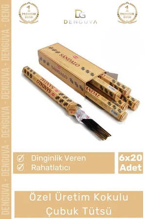 #ÇubukTütsü Bitki Özlü Doğal Aromatik Meditasyon 120 Adet 40 Dakika Yanan Rahatlatıcı Kokulu Çubuk Tütsü 6 x 20 Adet