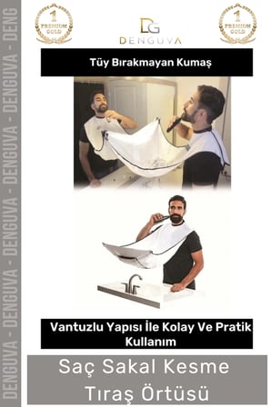 #TıraşÖrtüsü Vantuzlu Pratik Ev Tipi Kıl Toplama Önlüğü Apronu Saç Sakal Kesme Beyaz Tıraş Örtüsü