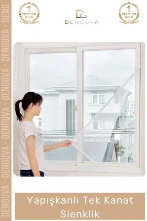 #YapışkanlıSineklik Pratik Pencere Tülü Haşere Kovucu Dayanıklı İnce Gözenekli Yapışkanlı Tek Kanat Sineklik