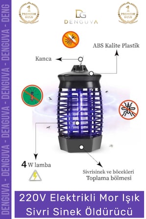 #Sineköldürücü Elektrikli Cız Lamba Led Uv Etkili Güçlü Pratik Bahçe Mor İşık Kara Sivri Sinek Öldürücü