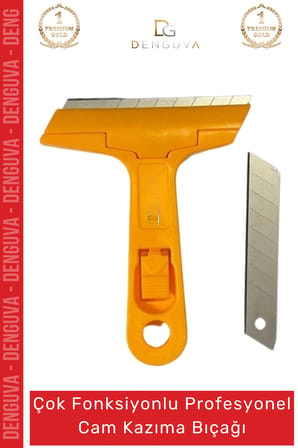 #BoyaBıçağı Cam Kazıma Bıçak Seti 100mm Kalıntı Tortu Sıyırma Aparatı 2 Adet Yedek Bıçak Hediyeli