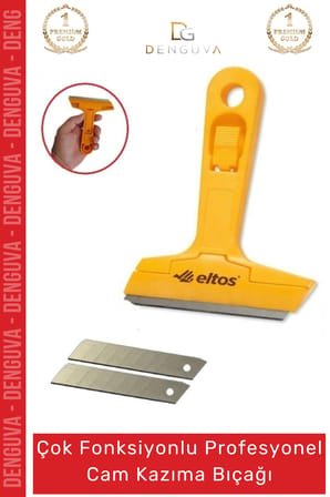 #BoyaBıçağı Cam Kazıma Bıçak Seti 100mm Kalıntı Tortu Sıyırma Aparatı 2 Adet Yedek Bıçak Hediyeli