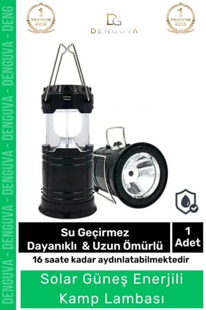 #kamplambası güneş enerjili askı aparatlı taşınabilir şarjlı aydınlatma alev etkili çadır kamp lamba