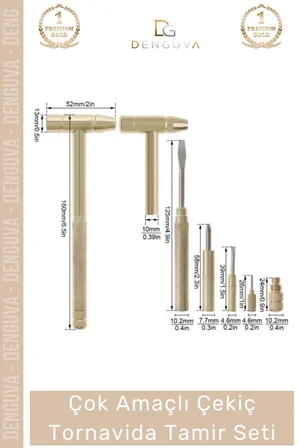 #TamirSeti 5 in 1 Çok Amaçlı Taşınabilir Ergonomik Kompakt Ev Araç Saat Çekiç Tornavida Tamir Seti