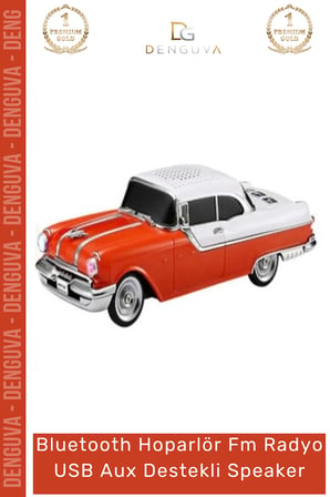 #NostaljikHoparlör Ultratekno WS598BT Pontiac 1955 Nostaljik Bluetooth Radyo USB Aux Destekli Speaker