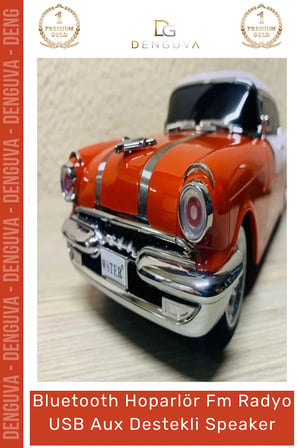 #NostaljikHoparlör Ultratekno WS598BT Pontiac 1955 Nostaljik Bluetooth Radyo USB Aux Destekli Speaker