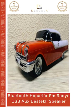 #NostaljikHoparlör Ultratekno WS598BT Pontiac 1955 Nostaljik Bluetooth Radyo USB Aux Destekli Speaker