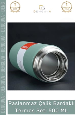 #BardaklıTermos Paslanmaz 304 Vakumlu Yalıtımlı Sızdırmaz Kamp Ofis Çelik Bardaklı Termos Seti 500 ML