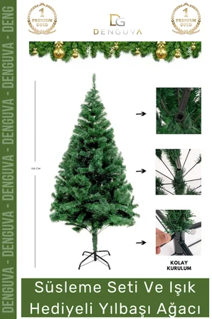 #NoelPaketi Lüks Dekoratif Kaliteli Plastik Ayaklı Sık Yapraklı Yeşil Canlı Yeni Yıl Noel Paketi 90 Cm 76 Dal