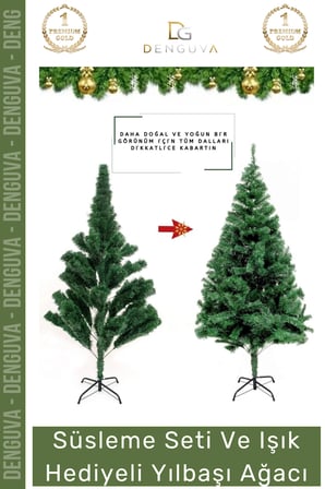 #NoelPaketi Kaliteli Sık Yapraklı Plastik Ayaklı Şık Dekoratif Çam Ağacı Noel Paketi 110 Cm 110 Dal