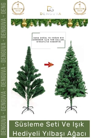 #NoelPaketi Yılbaşı Çam Ağacı Sık Dallı Kaliteli Lüks Dekoratif Büyük Boy Noel Paketi 210 Cm 580 Dal