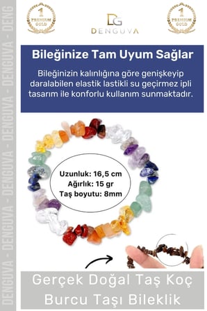 #Bileklik Doğal Taş Enerjili Ayarlanabilir Su Geçirmez Kaliteli Koç Burçları Burç Unisex Bileklik