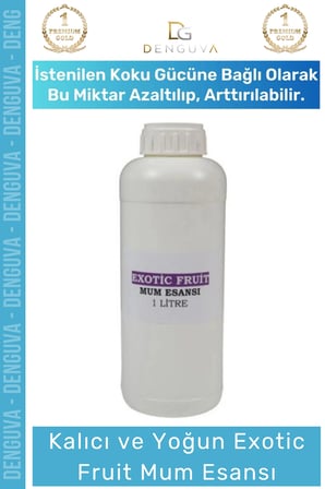 #MumEsansı Yoğun Kalıcı Kaliteli Yağ Bazlı Konsantre Parafin Uyumlu Exotic Fruit Mum Esansı 1 LT