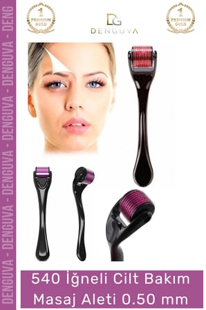 Derma Roller Titanyum Uçlu 540 İğneli Cilt Bakım Vücut Yenileme Masaj Aleti 050 mm