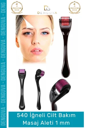#MasajAleti 540 Titanyum İğneli Derma Roller Cilt Bakım Akne Leke Karşıtı Yenileme Masaj Aleti 1 mm