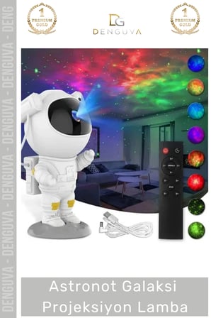 #Projeksiyon Uzay Kumandalı Yıldız Gökyüzü Gece Lambası Modern Astronot Galaksi Projeksiyon Lamba