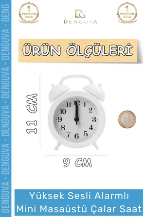 #ÇalarSaat Sessiz Akar Saniye Masaüstü Komodin Ofis Mutfak Salon Hediye Analog Dekoratif Çalar Saat