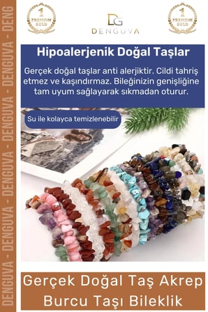 #Bileklik Doğal Taş Şifalı Ayarlanabilir Esnek Su Geçirmez Akrep Burçları Burç Unisex Bileklik