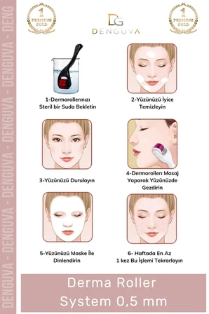 #YenilemeMasaj Titanyum İğne Cilt Yenileme Kolajen Onarıcı Bakım Cihazı Derma Roller System 0,5 mm