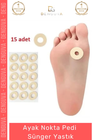 #AyakPedi 15 Adet Ekonomik Paket Hassas Bölge Koruyucu Yumuşak Konforlu Ayak Nokta Pedi Süngeri