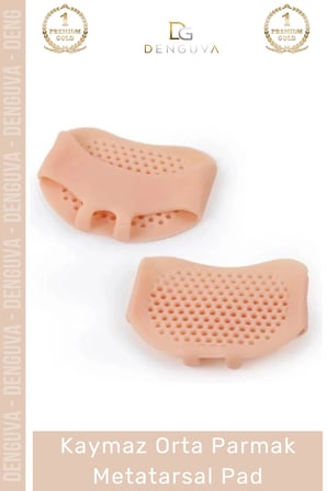 #ParmakPadi Ergonomik Hava Kanallı Kaymaz Topuklu Ayakkabı Ten Rengi Jel Orta Parmak Metatarsal Pad