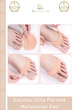 #ParmakPadi Ergonomik Hava Kanallı Kaymaz Topuklu Ayakkabı Ten Rengi Jel Orta Parmak Metatarsal Pad