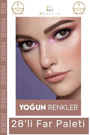 #FarPaleti Sedefli Shine Kalp Tasarım 56 Renk Profesyonel Yoğun Pigment Tozutmaz Far Paleti 2'li Set
