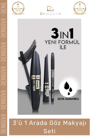 3'ü 1 Arada Göz Makyajı Seti - Eyeliner, Maskara, Kalem (eM)
