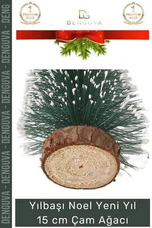 #SüsAğacı Yılbaşı Masa Üstü Dekoratif Hediyelik Süslemeli Şık Yapay Sedir Ağacı 15cm 1 Adet