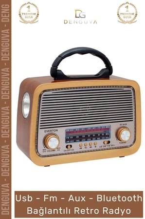 #Radyo Bluetooth Hoparlör MP3 Çalar USB SD Kart Girişli Şarjlı Retro Sd Dekoratif Nostaljik Radyo