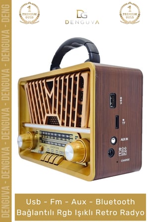 #Radyo Nostaljik Bluetooth Radyo Ahşap Usb Aux Girişli Şarjlı Retro Mp3 Player Müzik Kutusu