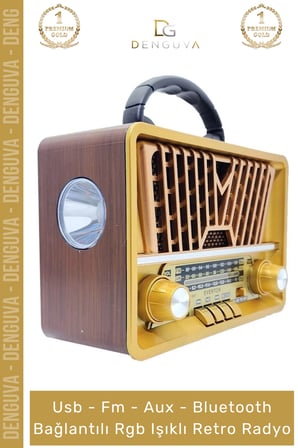 #Radyo Nostaljik Bluetooth Radyo Ahşap Usb Aux Girişli Şarjlı Retro Mp3 Player Müzik Kutusu