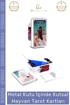 #Tarot Beyaz Numen Tarot Teneke Metal Kutu Kutsal Hayvan PDF Kılavuzu Divination Kader 78 Adet