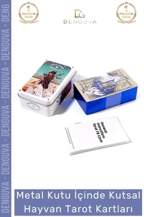 #Tarot Beyaz Numen Tarot Teneke Metal Kutu Kutsal Hayvan PDF Kılavuzu Divination Kader 78 Adet