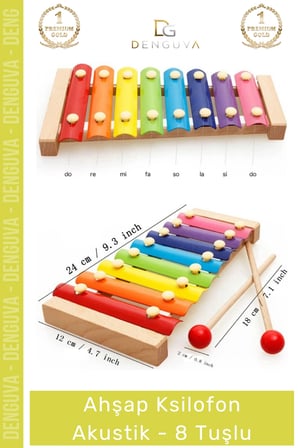 #Ksilofon Renkli Ahşap Eğitici Müzik Aleti Çocuk Gelişim Destekli Ksilofon Akustik Tangram Hediyeli