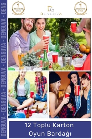 #OyunBardağı Renkli Büyük Boy Bira Kupası Karton Set Eğlenceli Aktivite Dayanıklı 12 Toplu Oyun Bardağı